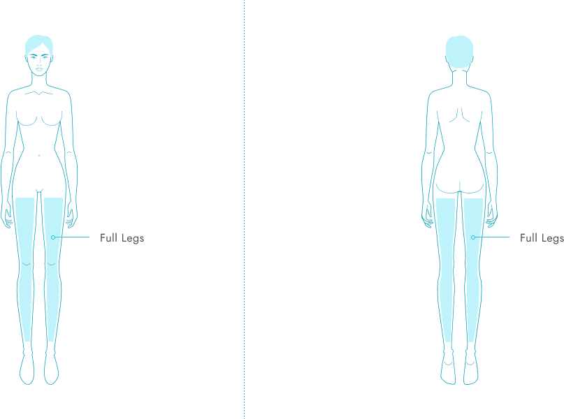 Full legs chart for laser hair removal