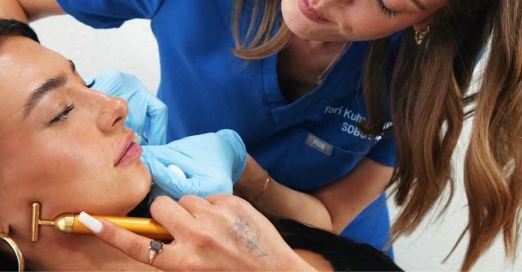 Patient receiving the best filler for cheeks at an SDBotox location