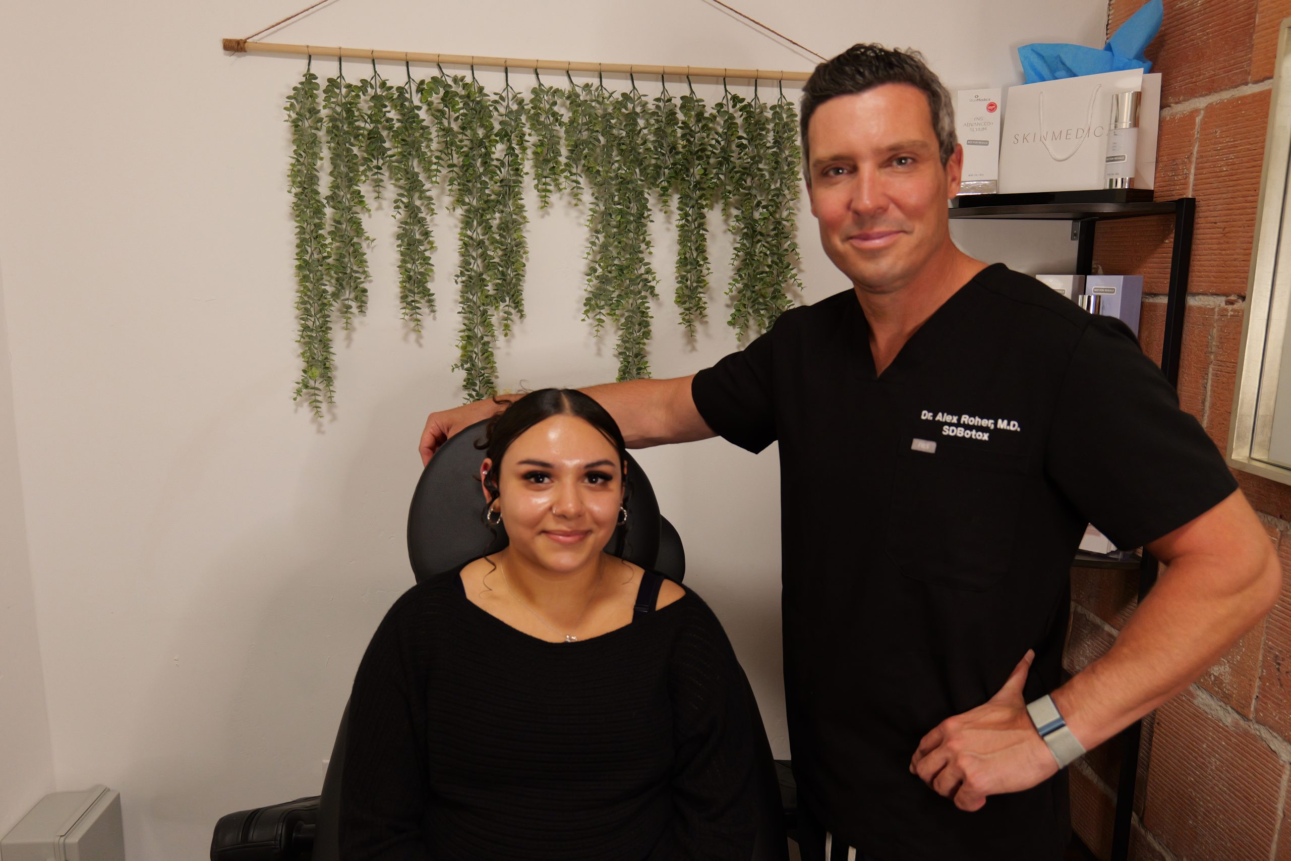 happy client after bulbous nose procedure is complete